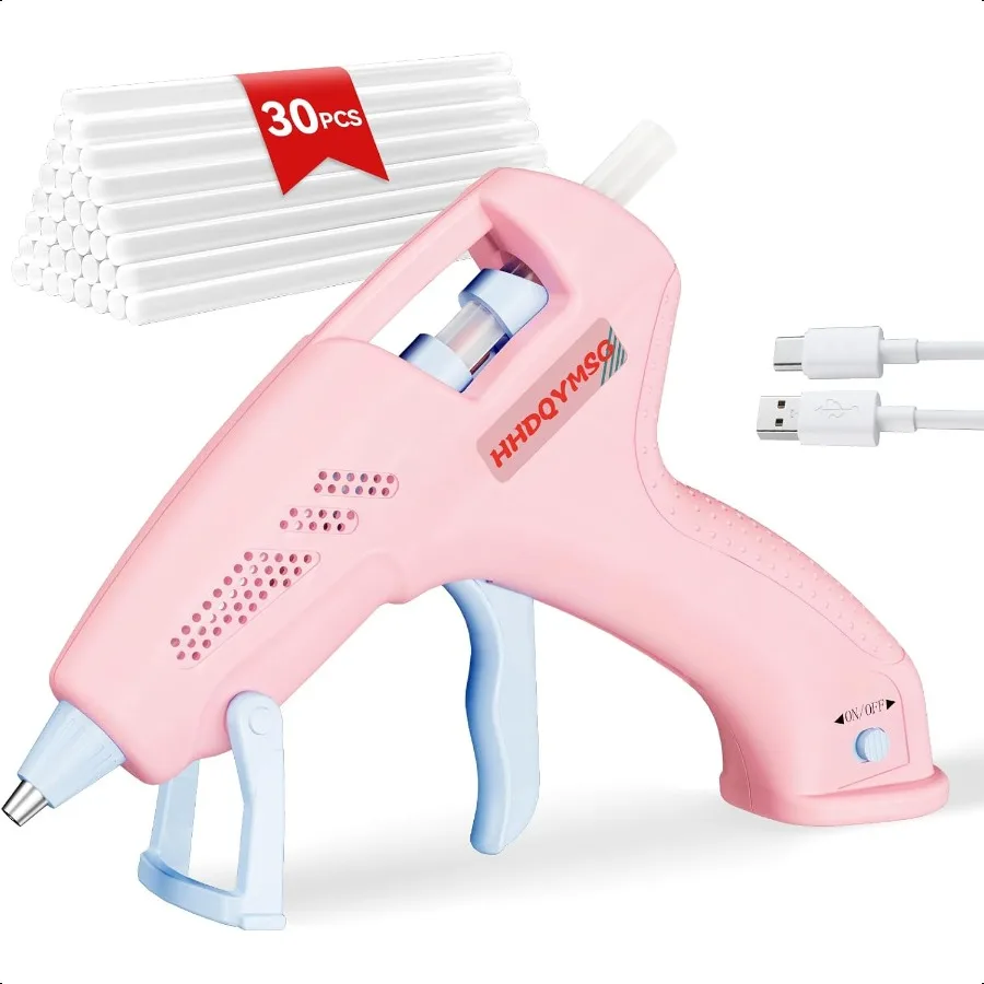 

Cordl Hot Glue Gun 20W Hot Glue Gun with 30PCS Premium Glue Sticks 1m USBC Cable 2000mAh Builtin Battery Suitable for School Cr