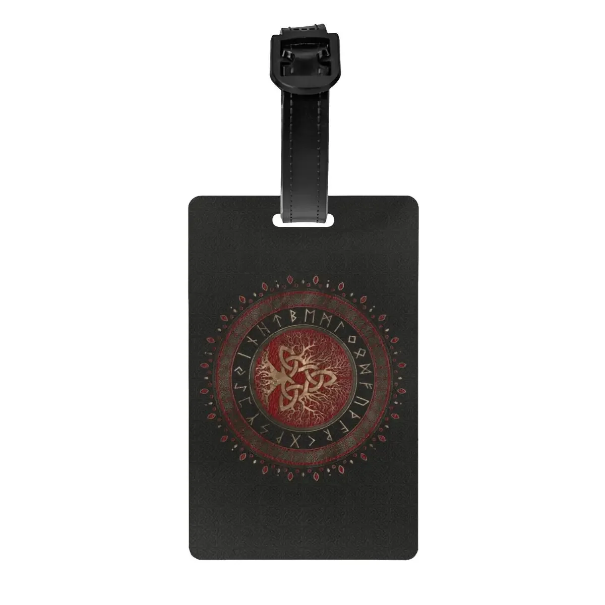 

Custom Tree Of Life With Triquetra Luggage Tag With Name Card Vikings Privacy Cover ID Label for Travel Bag Suitcase