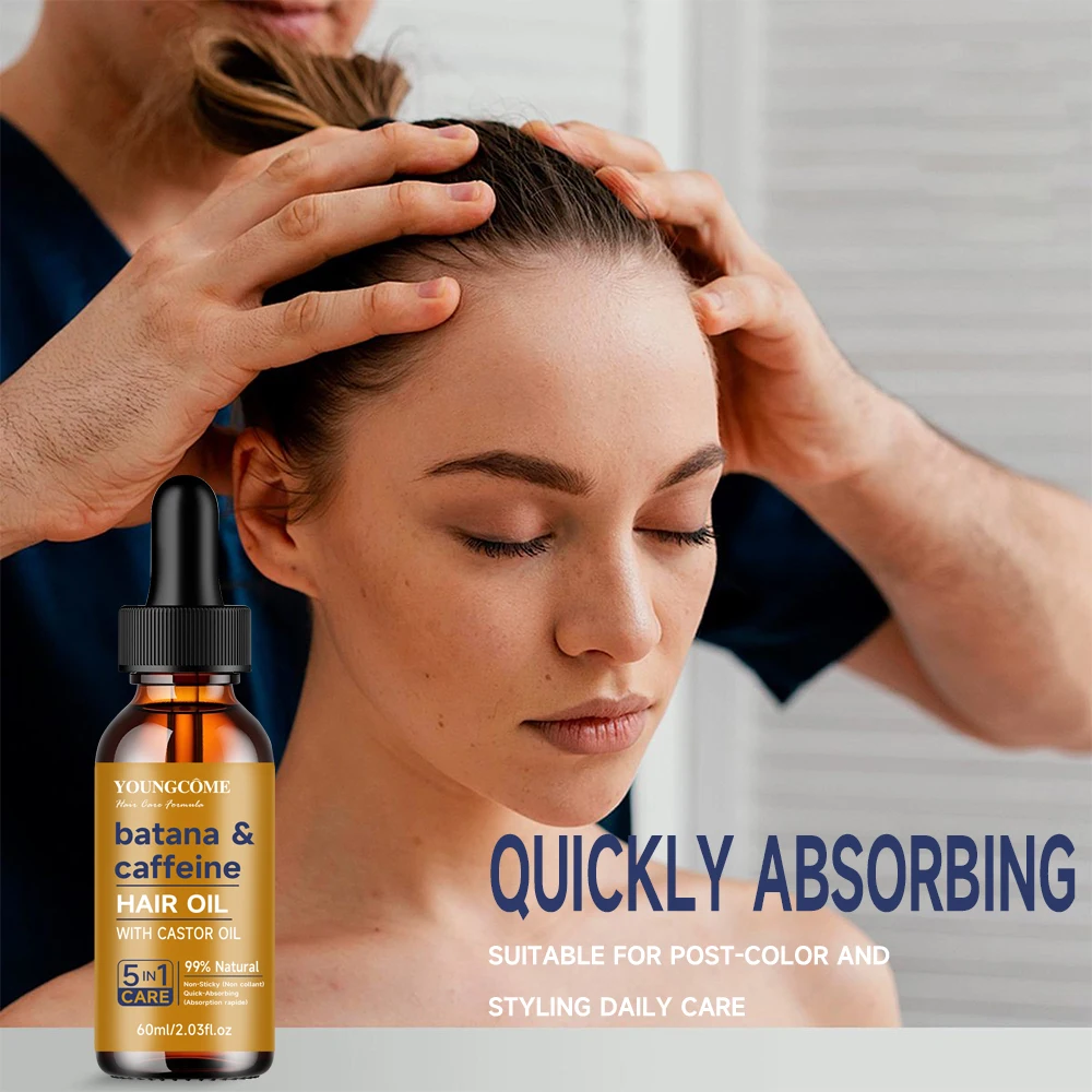 Batana & caffeine HAIR OIL Reduct Hair Loss Prevent Split Hair Care Product  Nourish Moisturize Improve Hair Quality