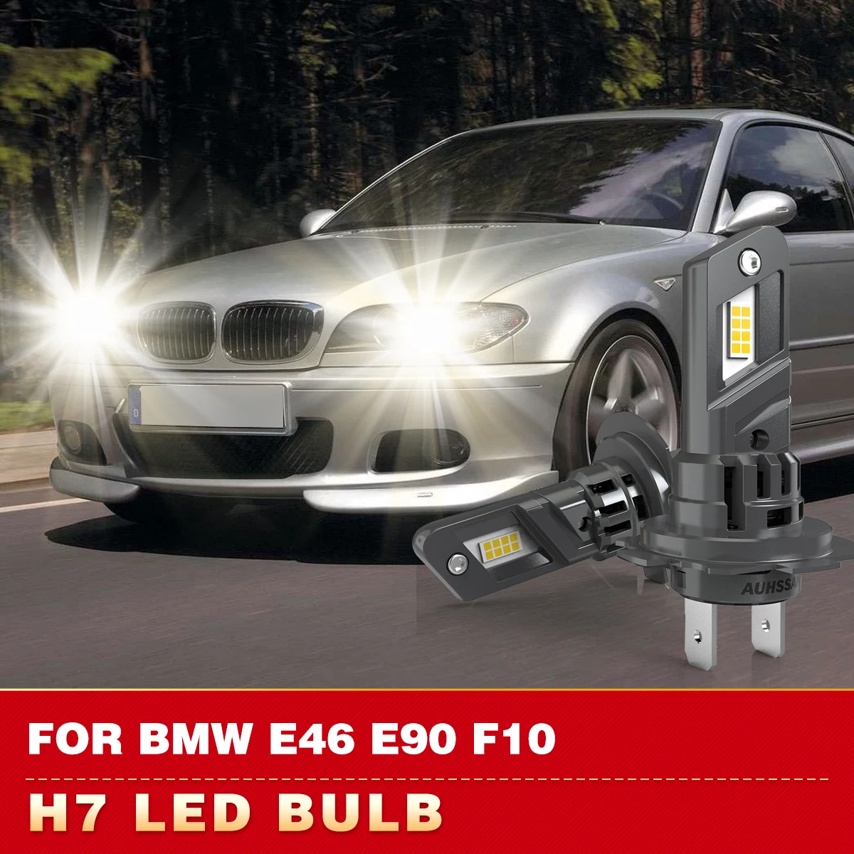 2x H7 LED Canbus Headlight Bulb 24000LM LED Car Head Fog Light with Fan Wireless H7 Turbo Led New Upgrade For BMW E46 E90 F10