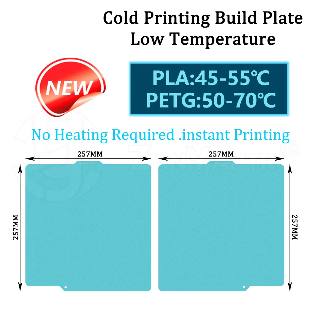 

Для Bambu Lab X1/P1/A1 Series Cool Plate Стабилизирующая пластина Пружинная сталь Двусторонняя текстурированная пескоструйная низкотемпературная пластина