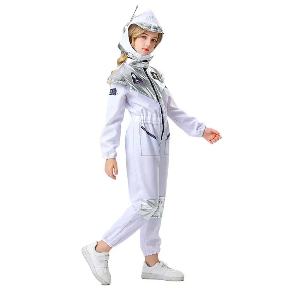 

Kids Boys Girls Astronaut Costumes Spaceman Jumpsuit Halloween Kids Space Aerospace Pilot Stage Show Cosplay Costumes