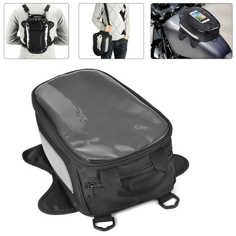 Bolsa magnética para tanque de combustible de motocicleta, bolsa de tanque de navegación para teléfono móvil, bolsa de hombro impermeable, mochila de equipaje, bolsa de viaje