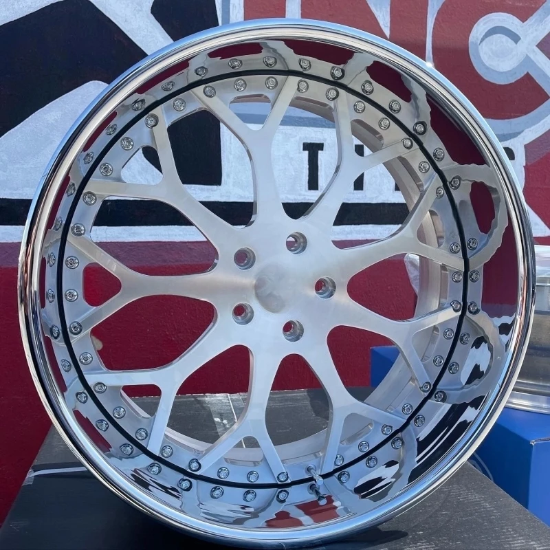 LZT-286 2-piece Drea Brushed Face Chrome Deep Lips 20 22 24 Inch Forged Aluminum Wheels for CAPRICE CUTLASS IMPALA MONTE CARLO
