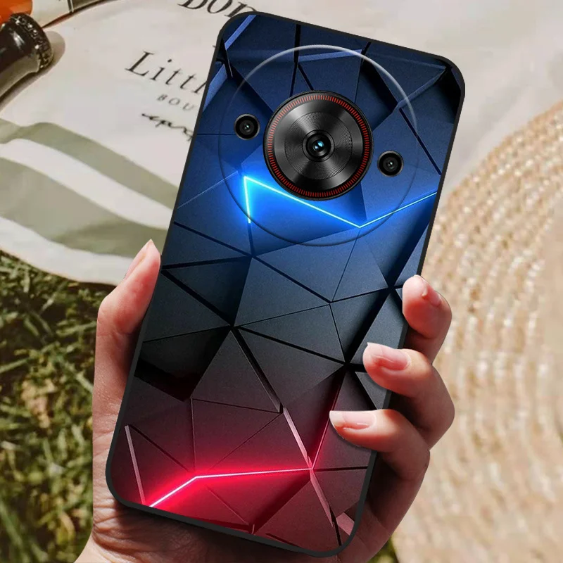 For ZTE Nubia Focus 5G Case Cool Painted Silicone TPU Soft Cover for ZTE NubiaFocus NX302J Cases Black Protective Phone Shells