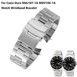 22mm Diving Steel Metal Watch Strap For Casio Duro Mdv106 D MDV106-1A Watches Wristband Bracelet Watchband Replacement Parts