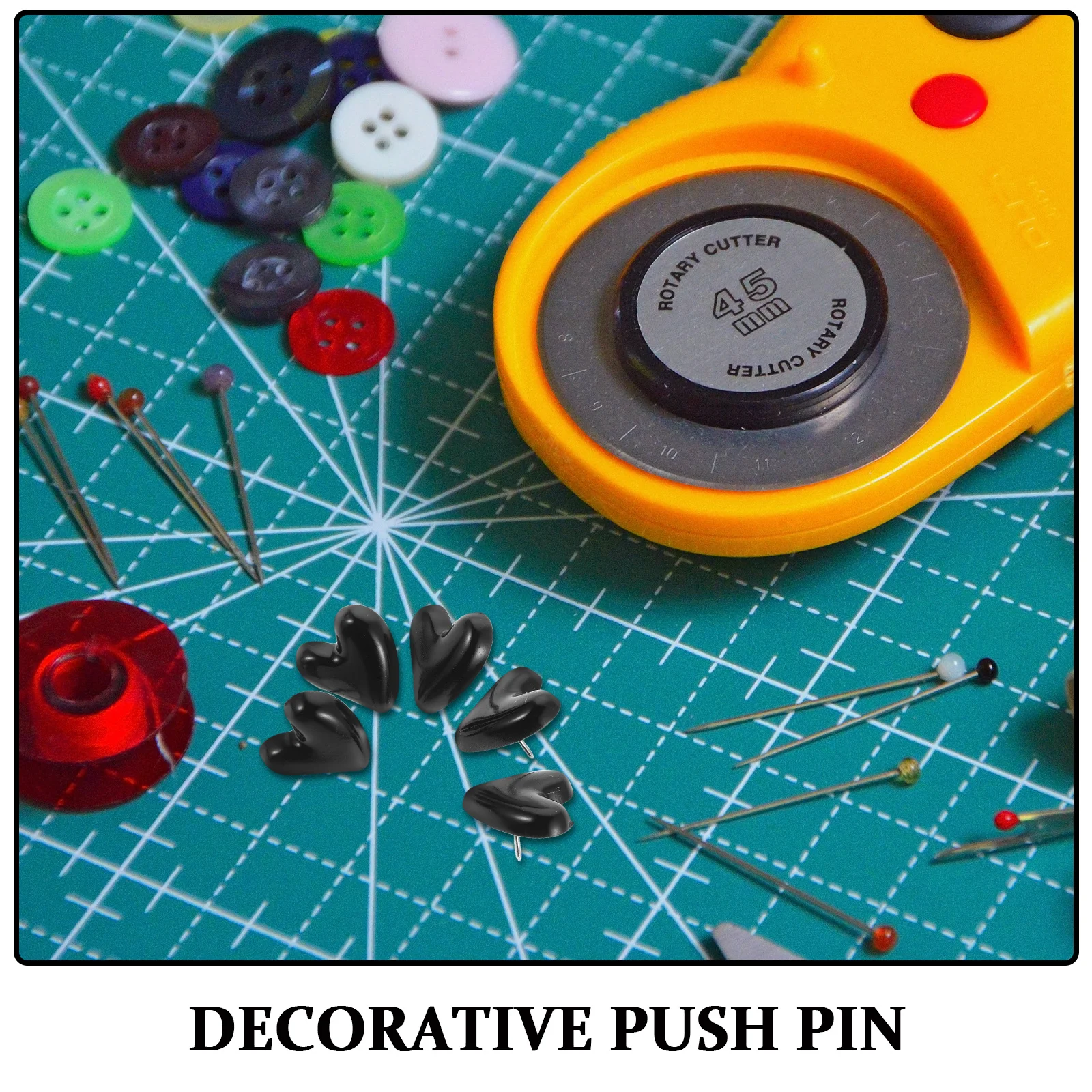 30 قطعة دبابيس ضغط على شكل قلب مزخرفة باللون الأسود غير منتظمة لنشرة لوحة الفلين عرض الحائط منظمة المدرسة المكتبية