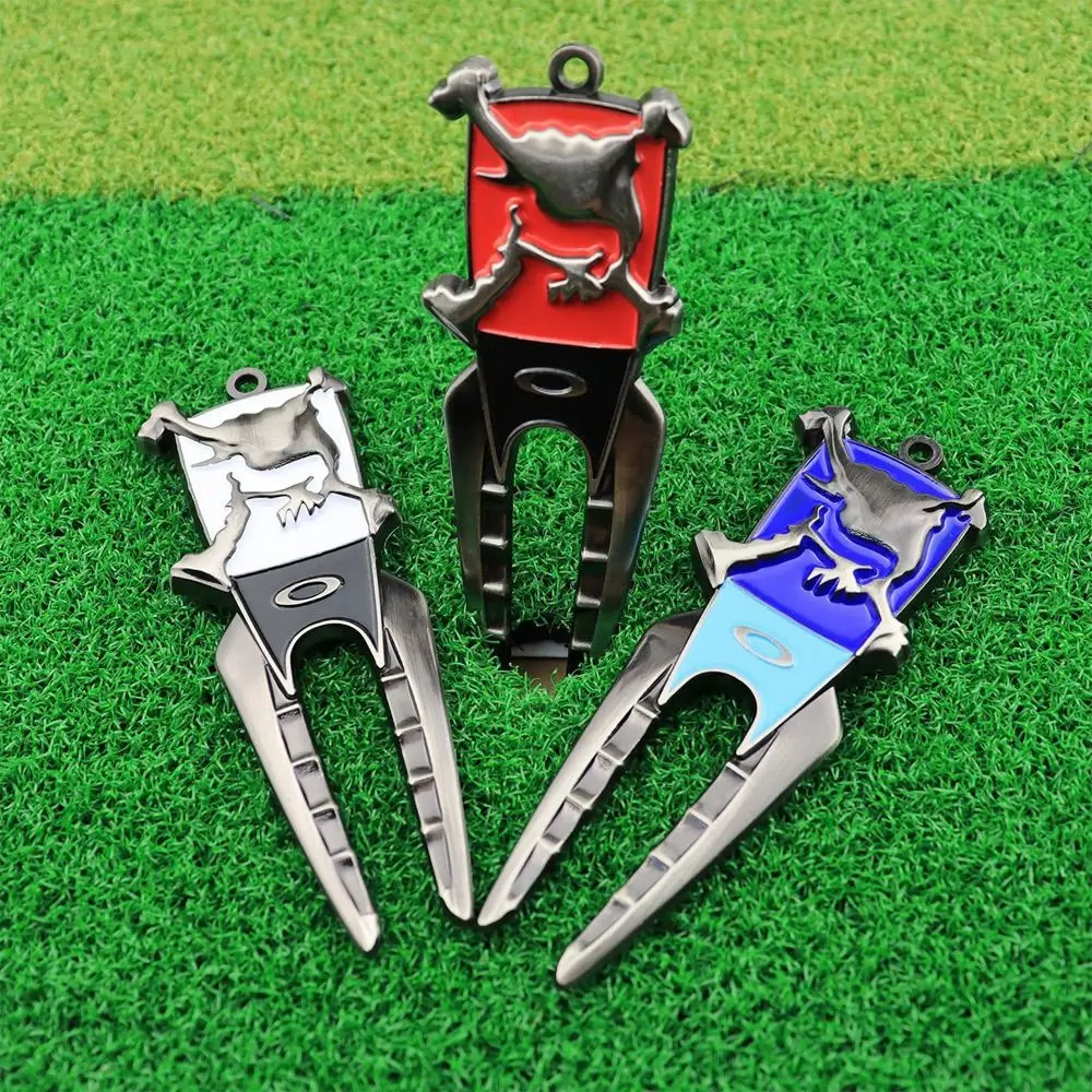 Portable Zinc Alloy Training Aids Groove Clean Lawn Maintenance Pitch Repairer Tool Golf Divot Golf Fork Prongs