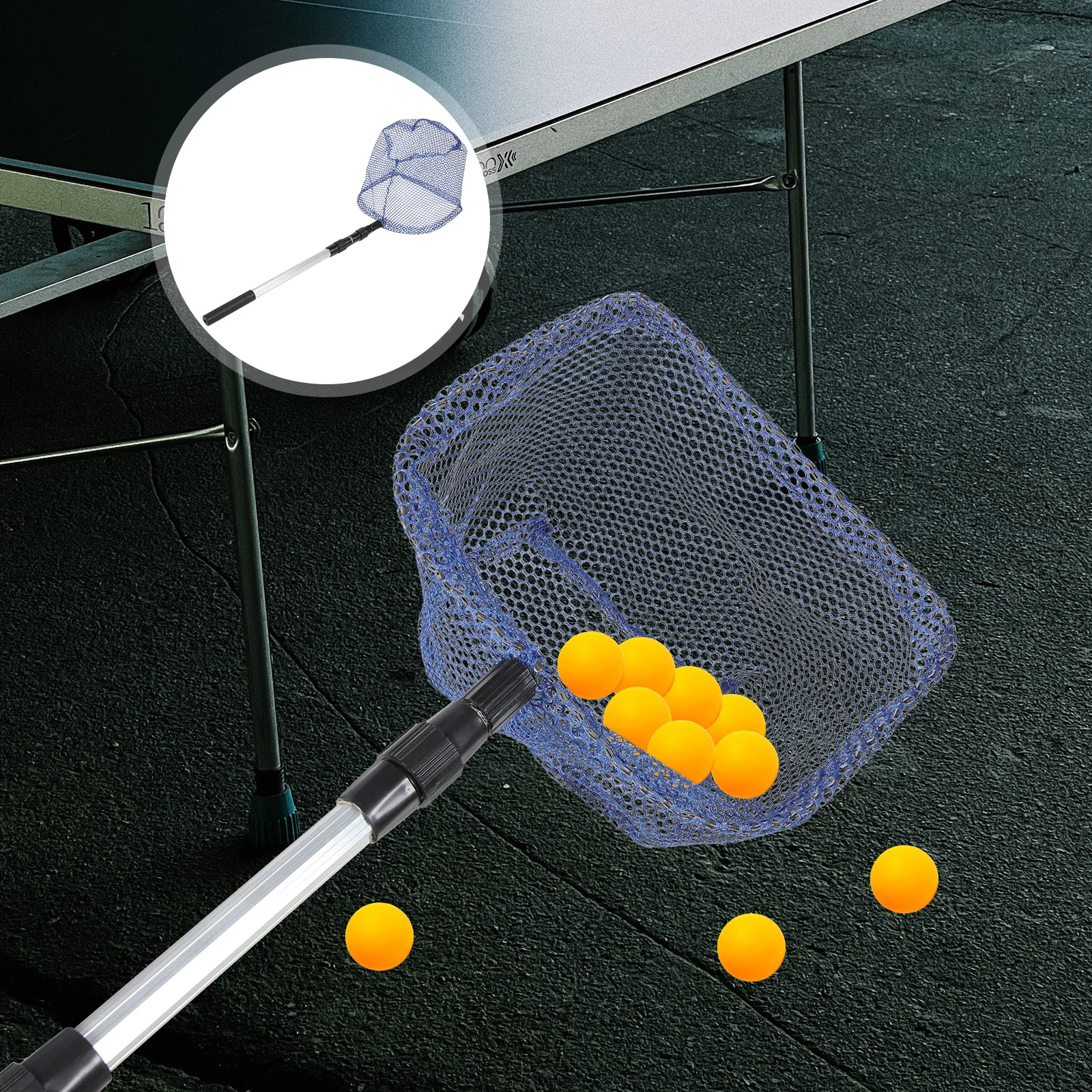 Manico telescopico retrattile per ping pong di grande capacità Collettore di tennis portatile Catcher sportivo regolabile per esterni in acciaio inossidabile