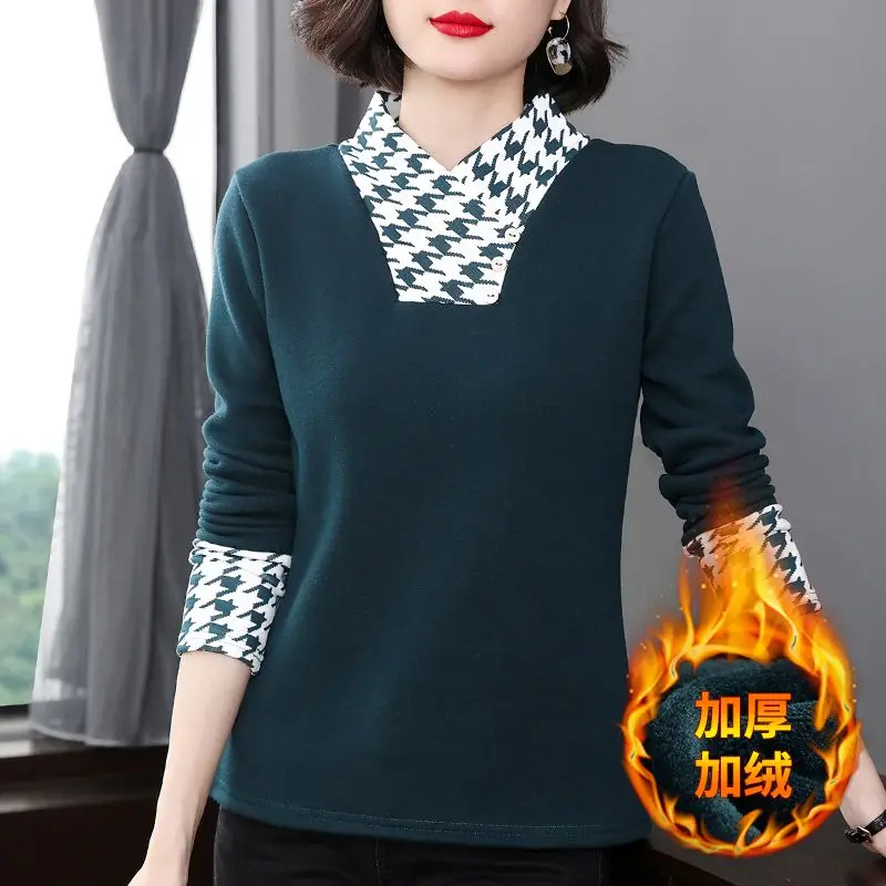 

Женская рубашка с длинным рукавом, офисная Повседневная Удобная рубашка на пуговицах с высоким воротником, Осень-зима 2023