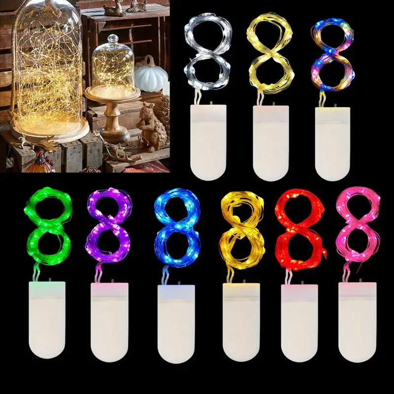 5pcs Copper Wire LED String lights Holiday lighting Fairy lights Garland For Christmas Tree Wedding Party Decoration Lamp CR2032