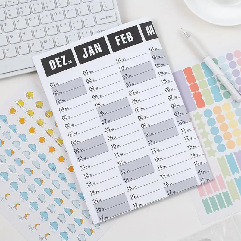 365 Day kalender dinding 2024 Poster perencana 2024 kalender tahunan-Round 2024 kalender dari Jan. Hingga des. Besar Poster kalender 365