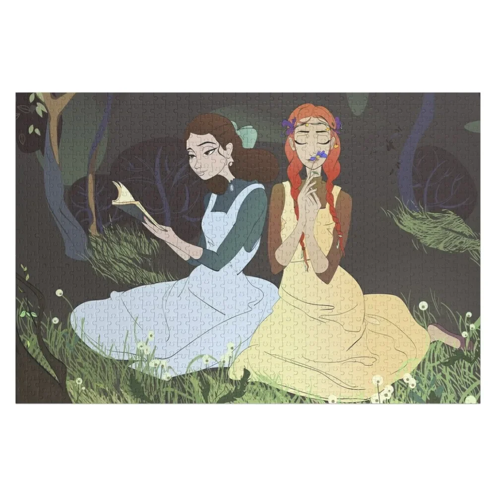 Anne Shirley und Diane Kindred Spirits Art lm Montgomery Zitat Buchliebhaber Geschenk Bester Freund Poster Puzzle