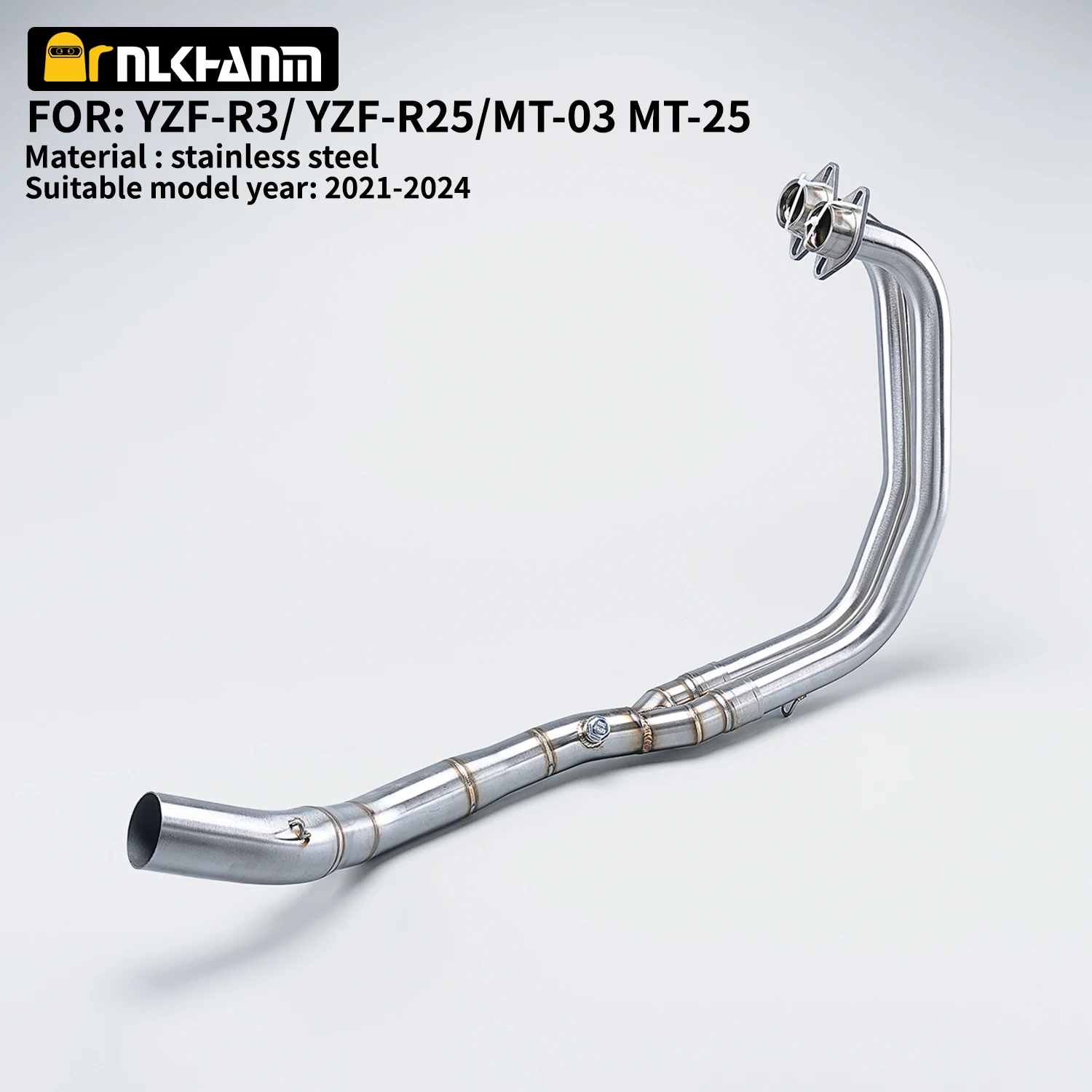 

YZF R25 R3 MT25 MT03 Full Exhaust System pipe middle pipe slip on for YAMAHA YZF MT03 R25 R3 2021 2022 2023 2024 without exhaust