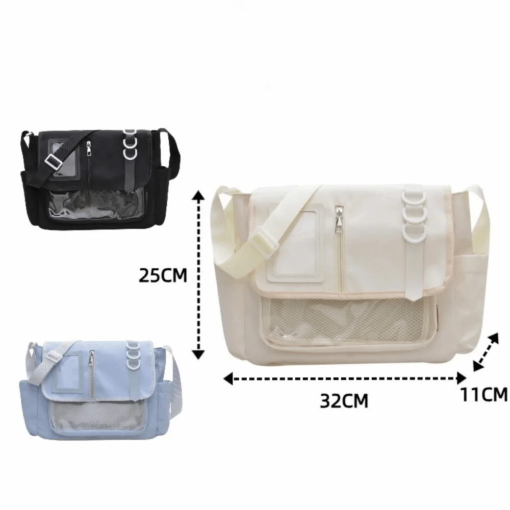 

Y2K Transparent Crossbody Bag Lightweight Waterproof JK Ita Bag Japanese Teenage Girls Harajuku School Bags