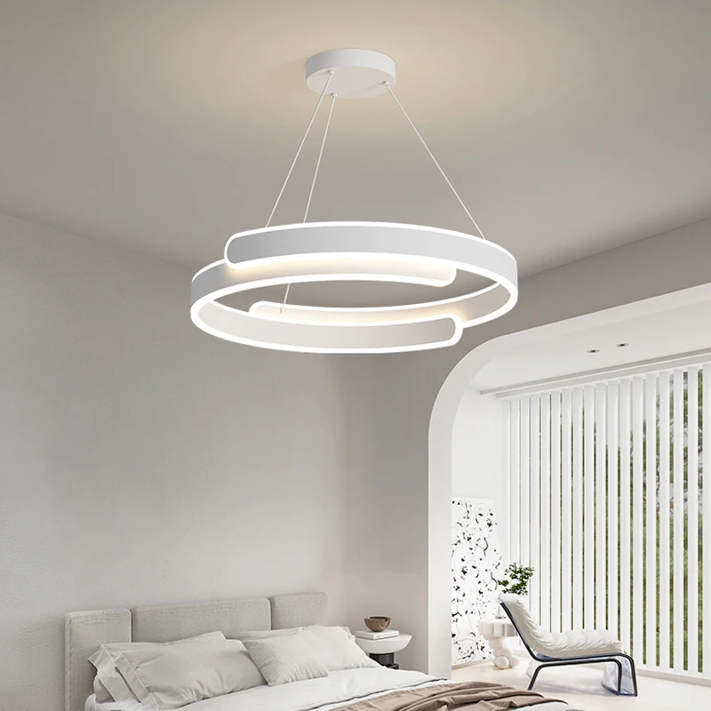 2024 Modern Led Chandelier Home Lighting Brushed Large Rings Ceiling Mounted Chandelier Lighting Hanging Lamp Lighting Decor