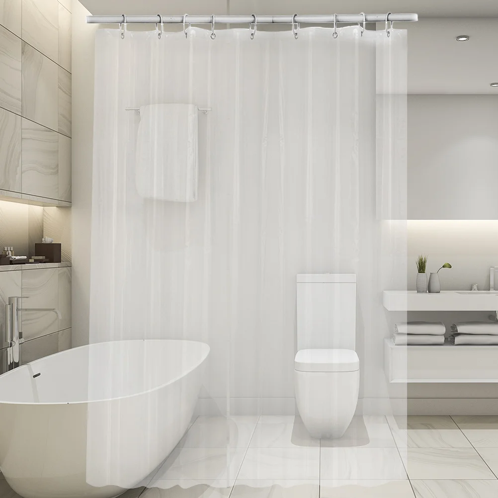 

12Pcs Mildew Resistant Waterproof Eva Shower Curtain Transparent Bathroom Liner for Home Hotel Travel 200x180cm