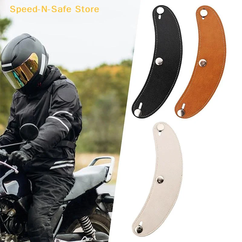 Retro 3 Pin Leather Motorcycle Helmet Brim Removable Sun Protection Visor for Long Distance Riding - view 3