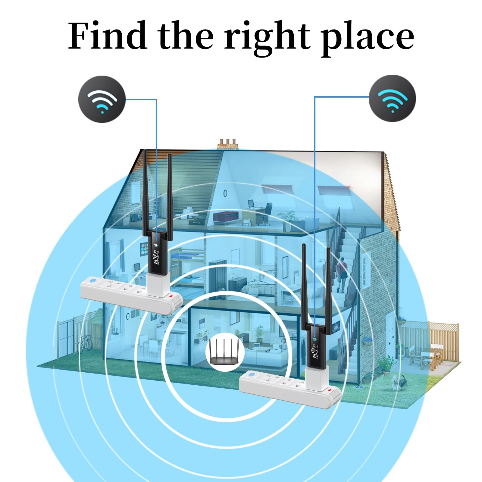 USB WiFi Repeater 300Mbps Portable Mobile WiFi Signal Booster 2.4G WiFi Extender 2 Antenna Amplifier Easy Setup Long Range M3