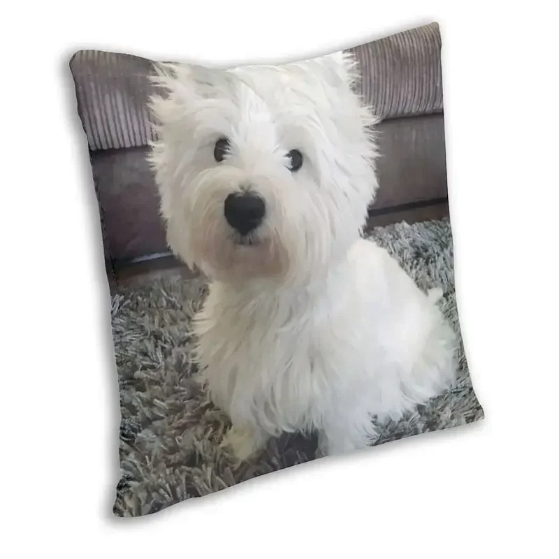 Westie Dog Cushion Cover Sofa Home Decor West Highland White Terrier Square Throw Pillow CaseDecorative Pillowcases