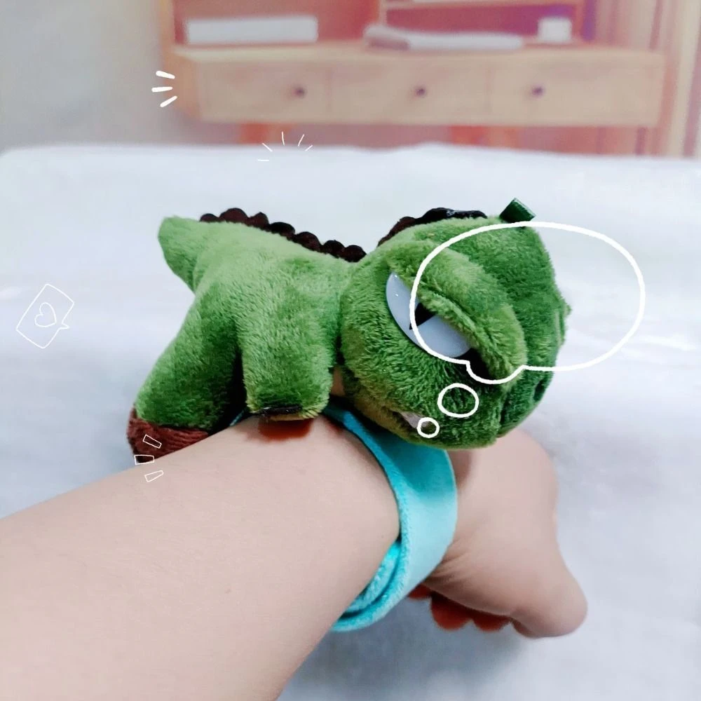 

Cartoon Animal Dinosaur Slap Bracelet Simulation Cute Doll Plush Doll Slap Bracelet Wrist Style Soft