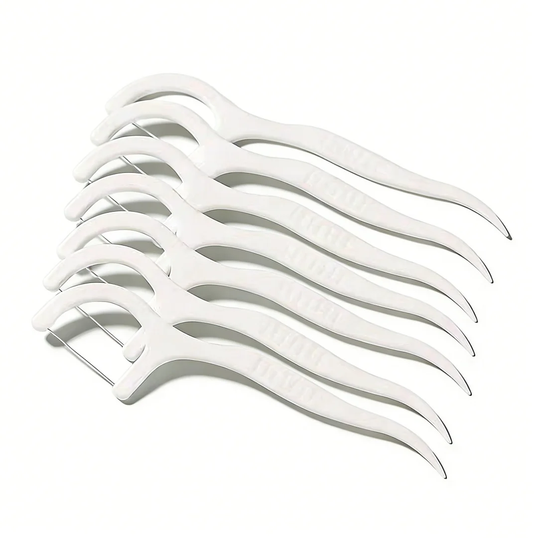 

10----Disposable Ultra-Fine Tough Dental Floss Picks, Smooth Texture for Safe Oral Care, Pure White Packaging for Family Use