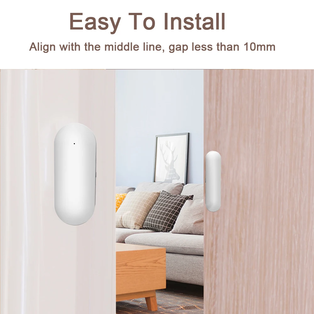Tuya Smart Door Sensor WiFi Window Open/Closed Detectors Smartlife APP Remote Real-time Monitor Works With Google Home Alexa