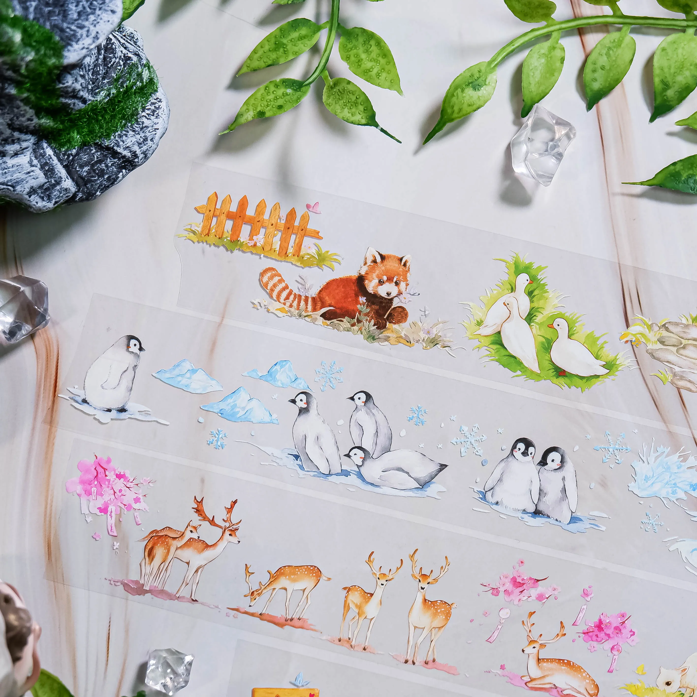 

Daxiangjun small animals, land-made 5mPET tape white ink, small animals, landscaping embellishment