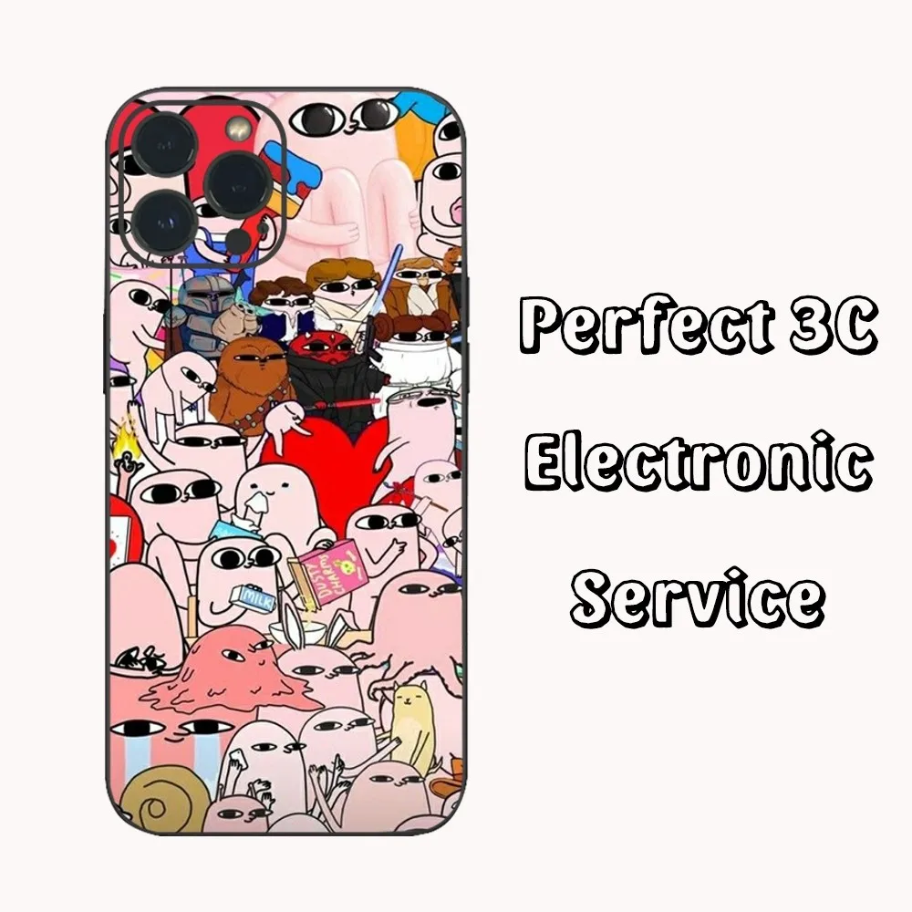 Pink Cartoon Funny big eyes K-Ketnipz Beanbag Phone Case  For iPhone16 15 14 13 12 Mini 11 Pro XS Max X XR SE5 6 7 8 Plus Soft S