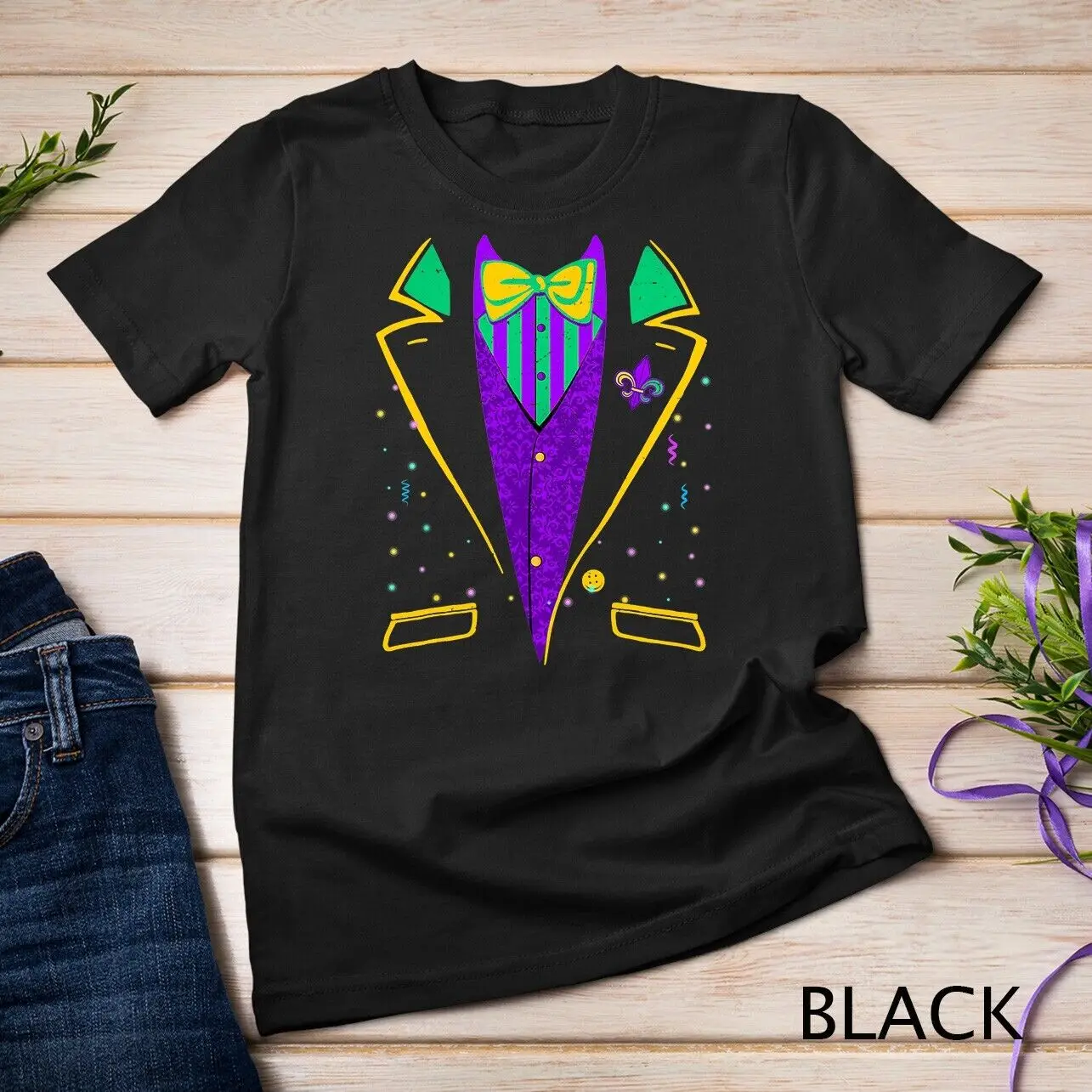 Mardi Gras Tuxedo Costume Funny Carnival Parade Design T-Shirt Unisex T-shirt