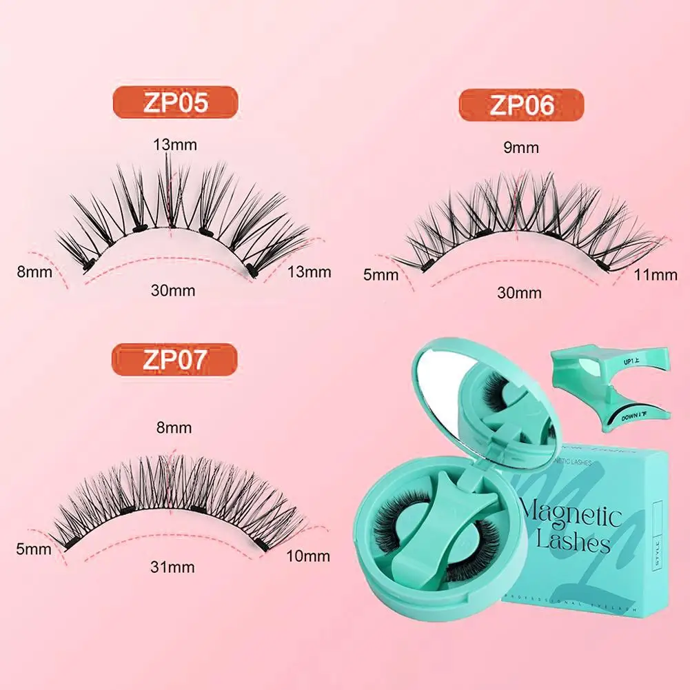 Magnetisches falsches Wimpern-Set, wiederverwendbar, 3D-kleberfrei, wasserdicht, natürliche falsche Wimpern mit reisefreundlichem Applikator-Make-up