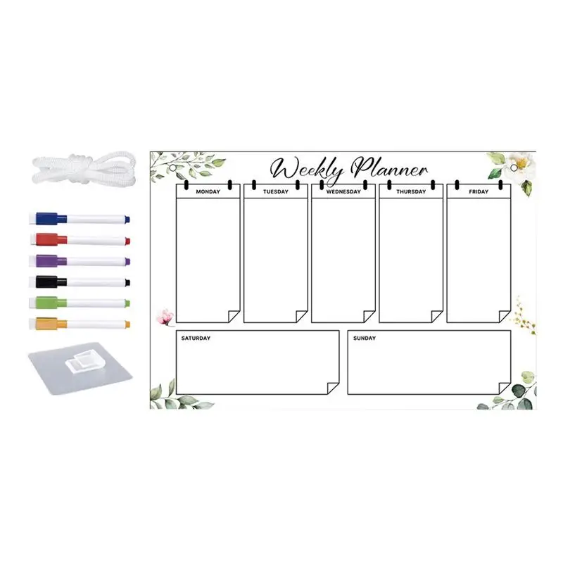 Calendrier de licence hebdomadaire en acrylique effaçable à sec, comprend 6 marqueurs de documents, cadeau chauffant 007, tableau de planification