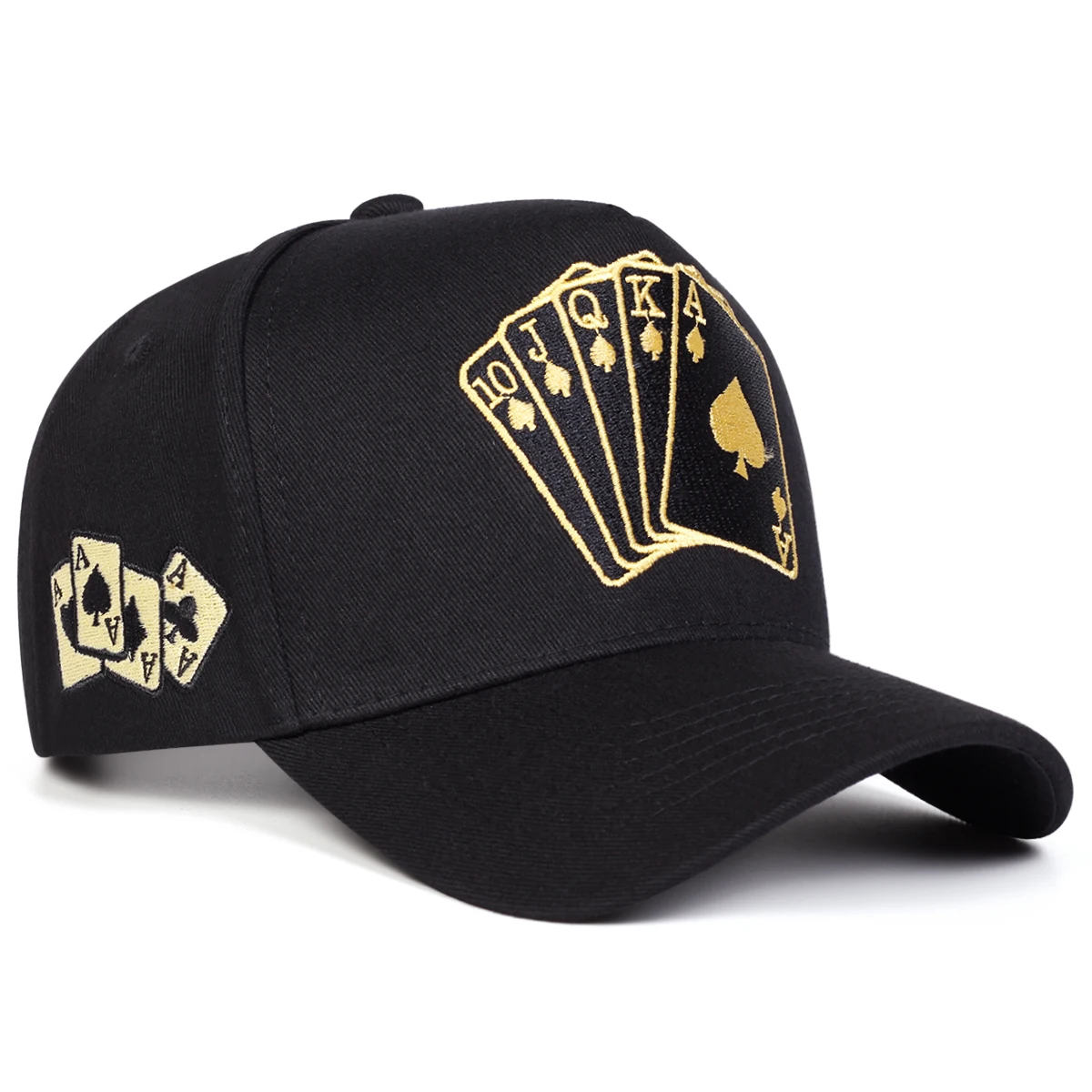 Unisex-Baseballmützen mit Poker-Stickerei, für Frühling und Herbst, für den Außenbereich, verstellbare Freizeithüte, Sonnenschutzhut, Sportkappe