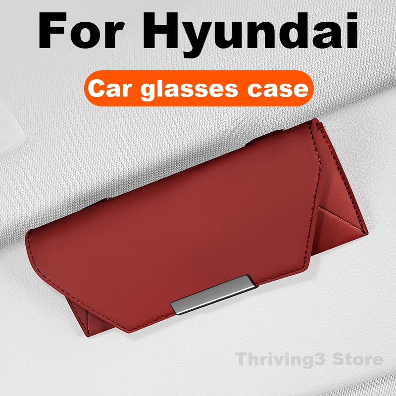 

2025 Car Glasses Case For Hyundai Ionig 5 6 Santa Fe Tucson Sonata Grandeur Bayon i30 i20 i10 Sun Glasses Holder Accessories