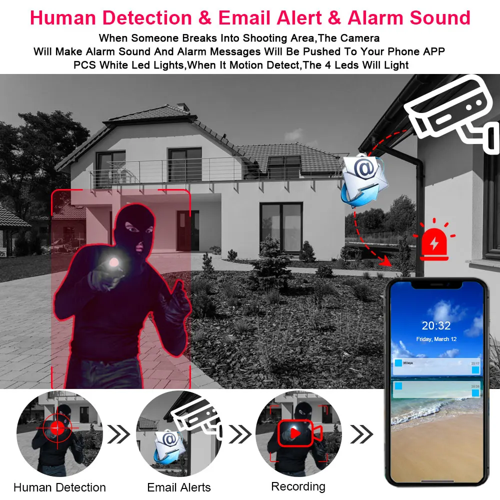 Smart Life 5MP Wifi PTZ IP Camera Auto Tracking Outdoor Tuya Color Night Vision Wireless CCTV Security Surveillance Camera Mini