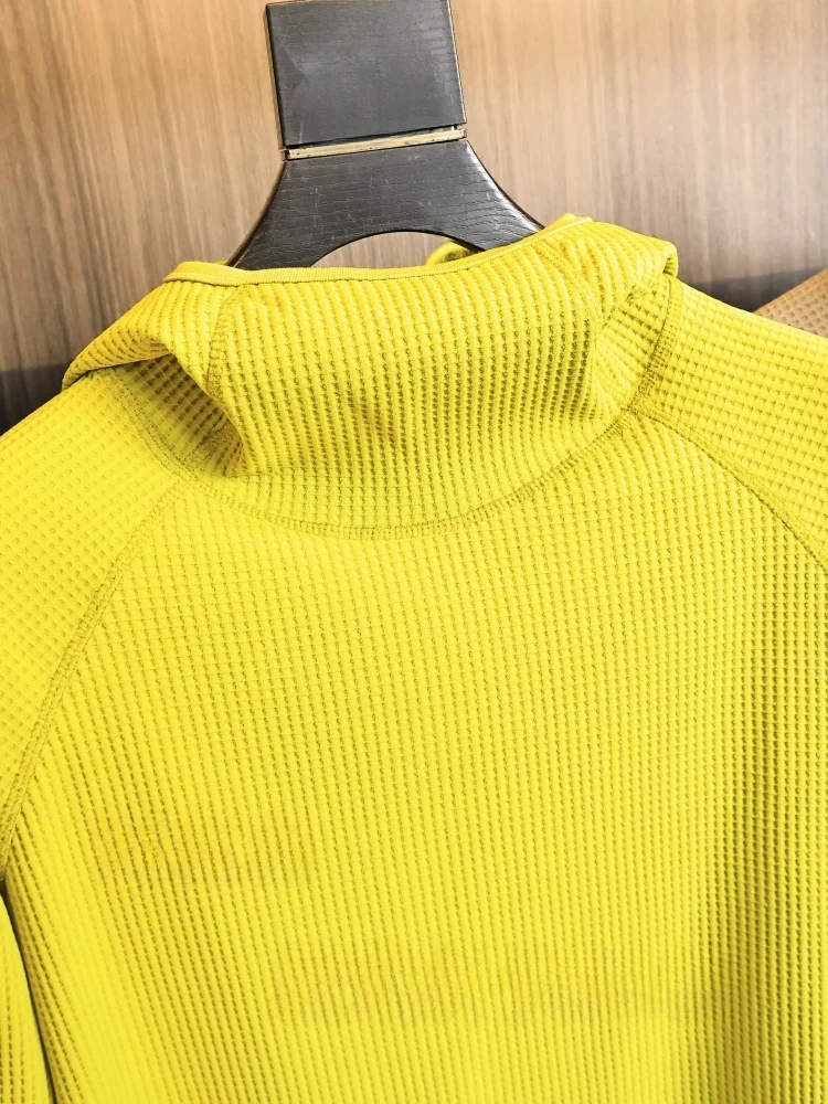 High-End Men's Hoodie Sweatshirt Elastic Breathable Outdoor Sports Fashionable Autumn Winter Standard Fit Polyester Long Sleeve