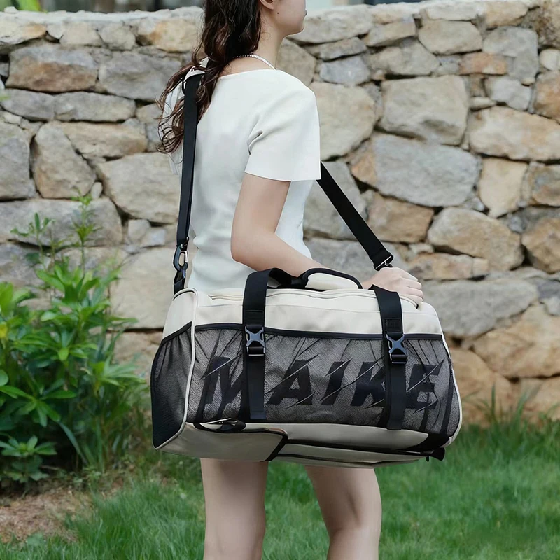 حقيبة رياضية مع حجرة للأحذية، حقيبة لياقة بدنية فاخرة متعددة الأغراض مقاومة للماء وقابلة للطي في الهواء الطلق لليوجا للنساء والرجال والسيدات