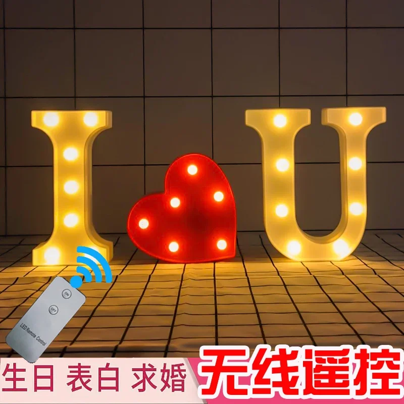 Remote control letter lamp proposal props scene layout creative supplies romantic confession surprise artifact bedroom