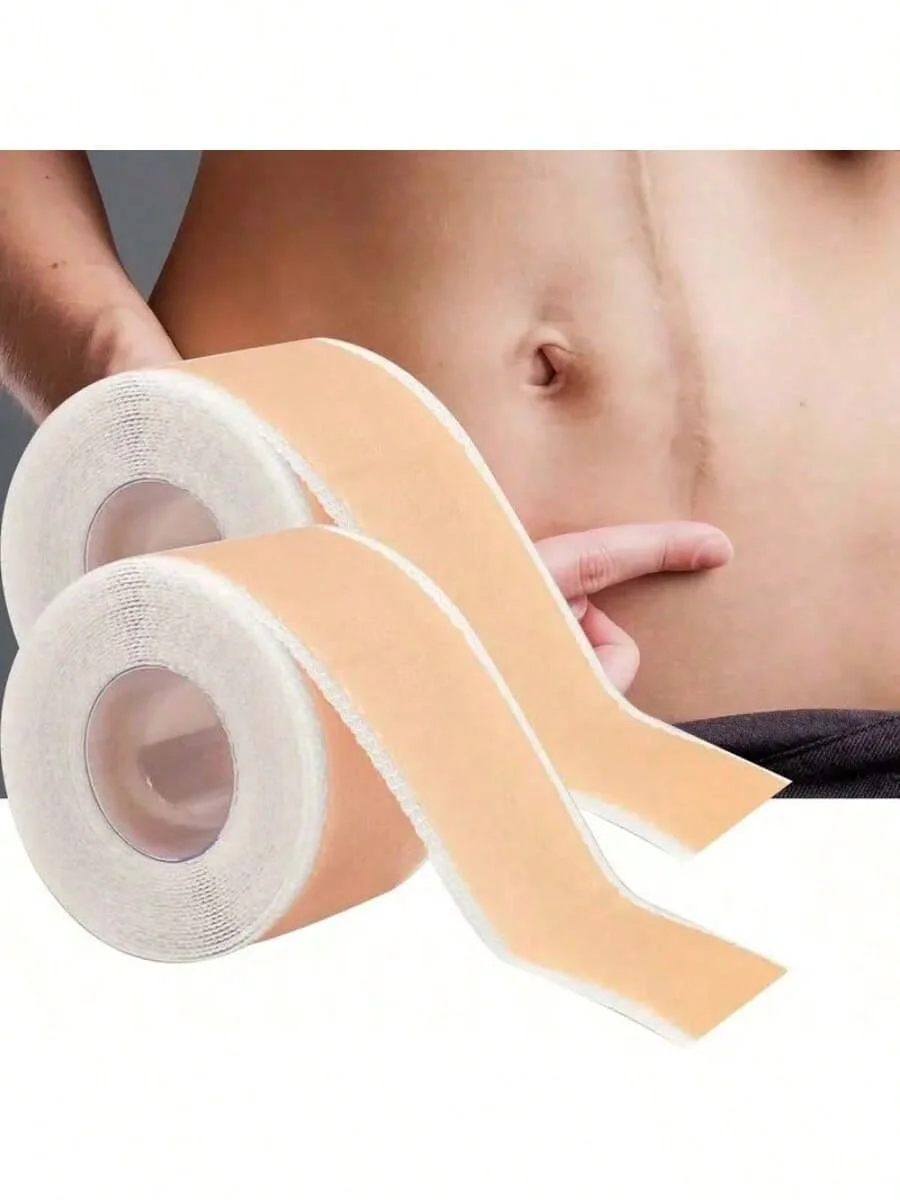 1/2-pcsMedical Silicone Scar Tape, 4.1cm x 4.4cm, Hypoallergenic for Surgical Scars & Abdomen.