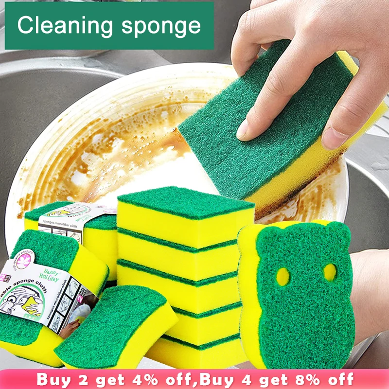 

5/10/20Pcs Dish Sponges Kitchen Cleaning Tools Washing Towels Wiping Rags Sponge Scouring Pad Microfiber Dishwashing Sponge