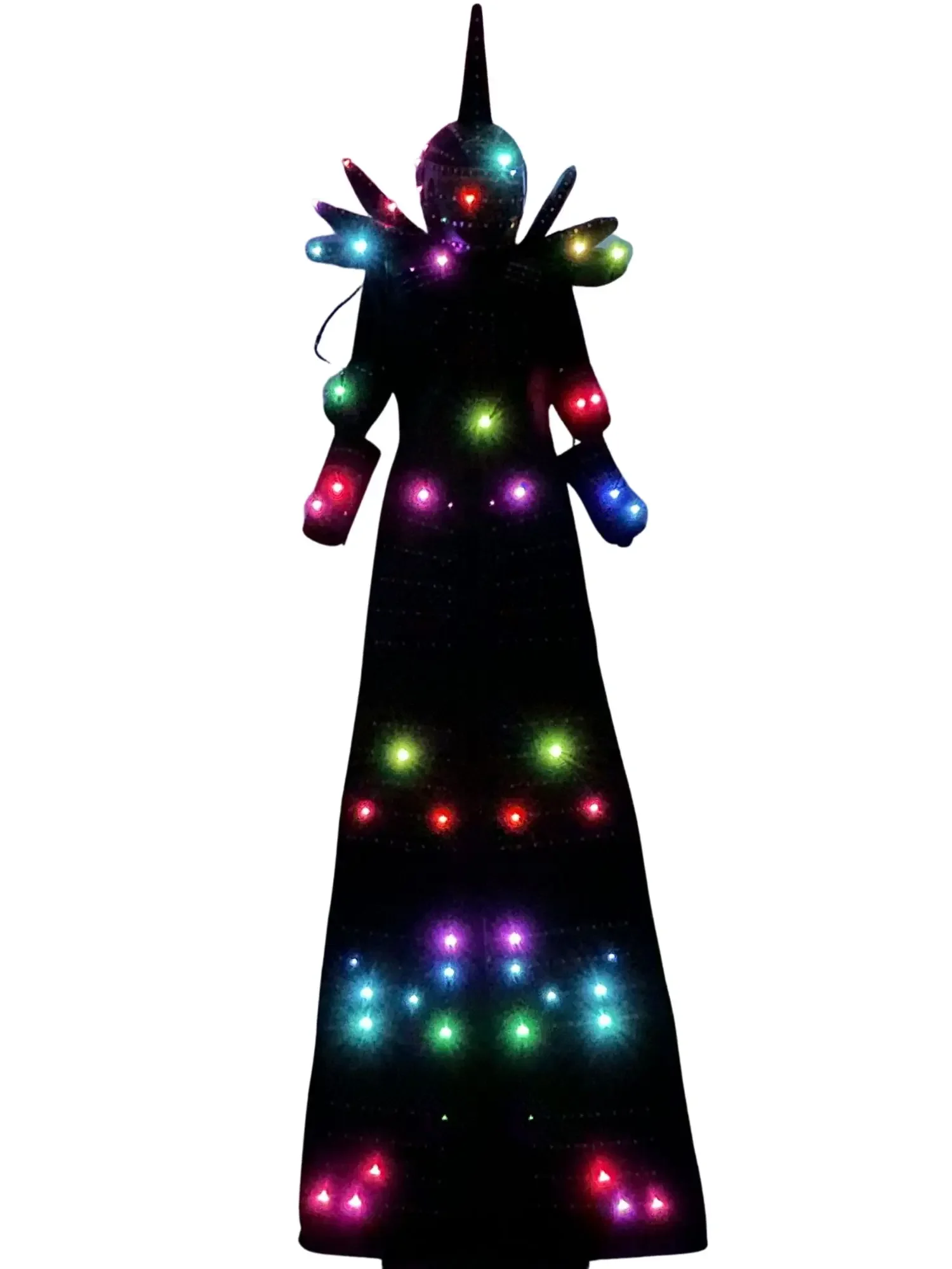 LED Robot échasses marcheur numérique couleur télécommande Costume scène Performance discothèque DJ
