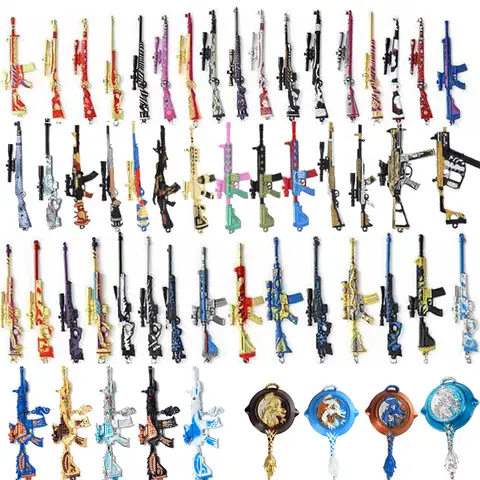50pcs/lot New  Model PUBG Keychain Keyring Battlegrounds Awmakm 98K AWM M416 Gun Series Key Chain Army Jewelry Wholesale