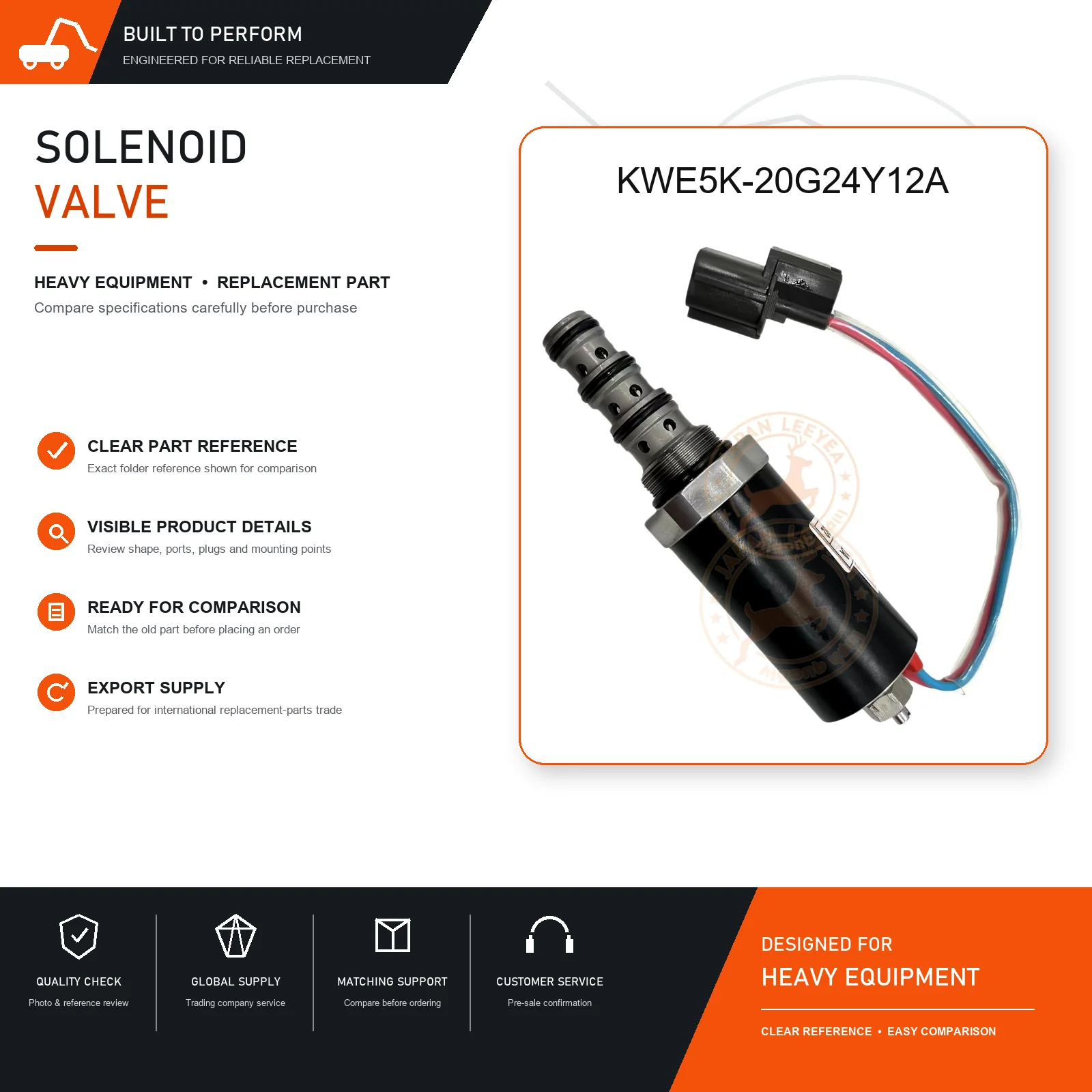Swing Solenoid Valve KWE5K-20G24Y12A for SK200-2 Excavator Replacement