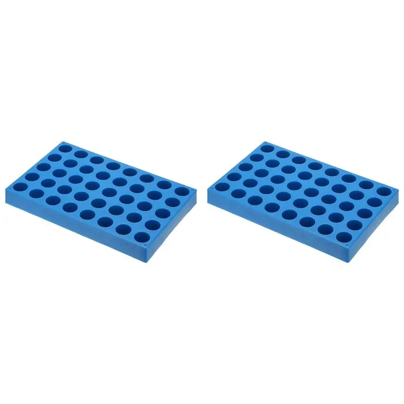 2X Vial Rack For Autosampler Vials, Vial Tray Holder 40-Well Stackable Test Tube Rack Vial Holder 10Ml Blue-Y18A