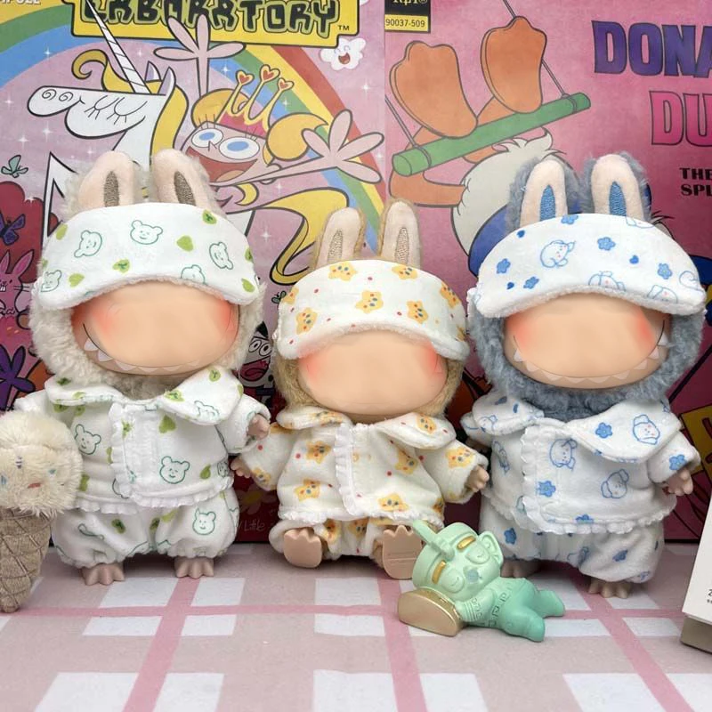 

Одежда для плюшевых кукол 15 см — сидящая пижама с подвеской для кукол Labubu Gen 1 и 2, реквизит для кукольной одежды «сделай сам»