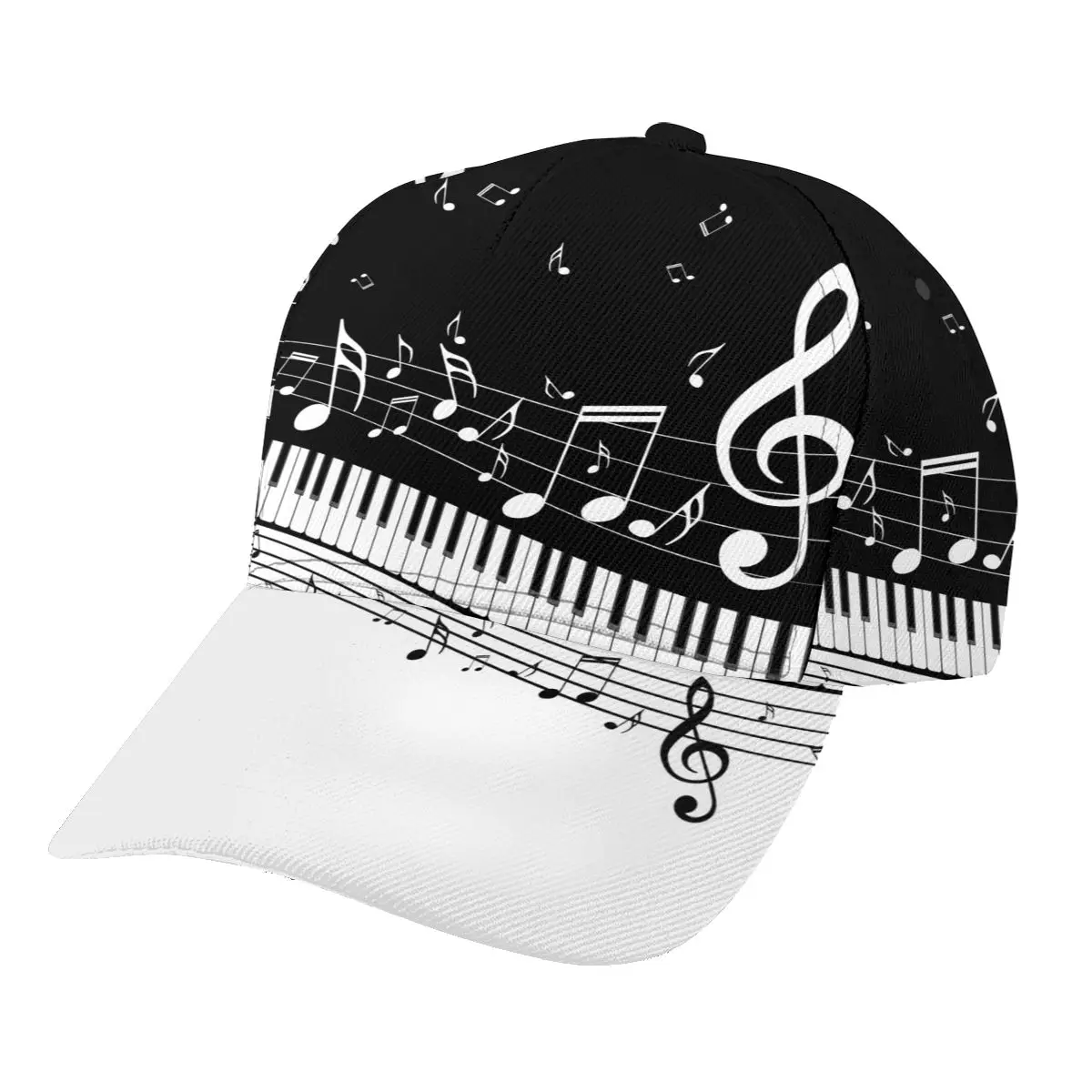 

Abstract Piano Keys With Musical Notes Baseball Cap women men snapback Classic Style hat