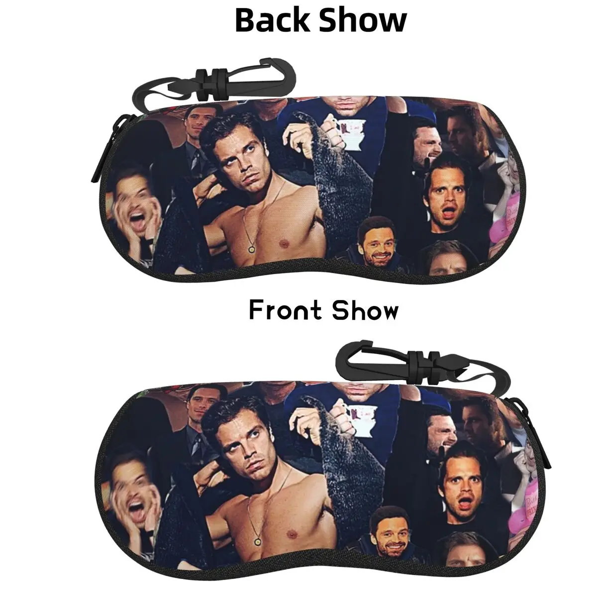 

Sebastian Stan (collage Design) Shell Glasses Case Protective Sunglasses Box Women Men Soft Eyeglasses Bag Pouch