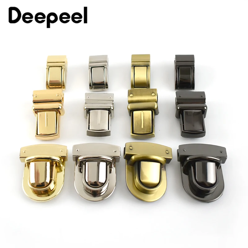 2/5Pcs Deepeel Twist Turn Lock Snap Metal Bag Locks Buckle for DIY Purse Clasp Replacement Repair Closure Hardware Accessories