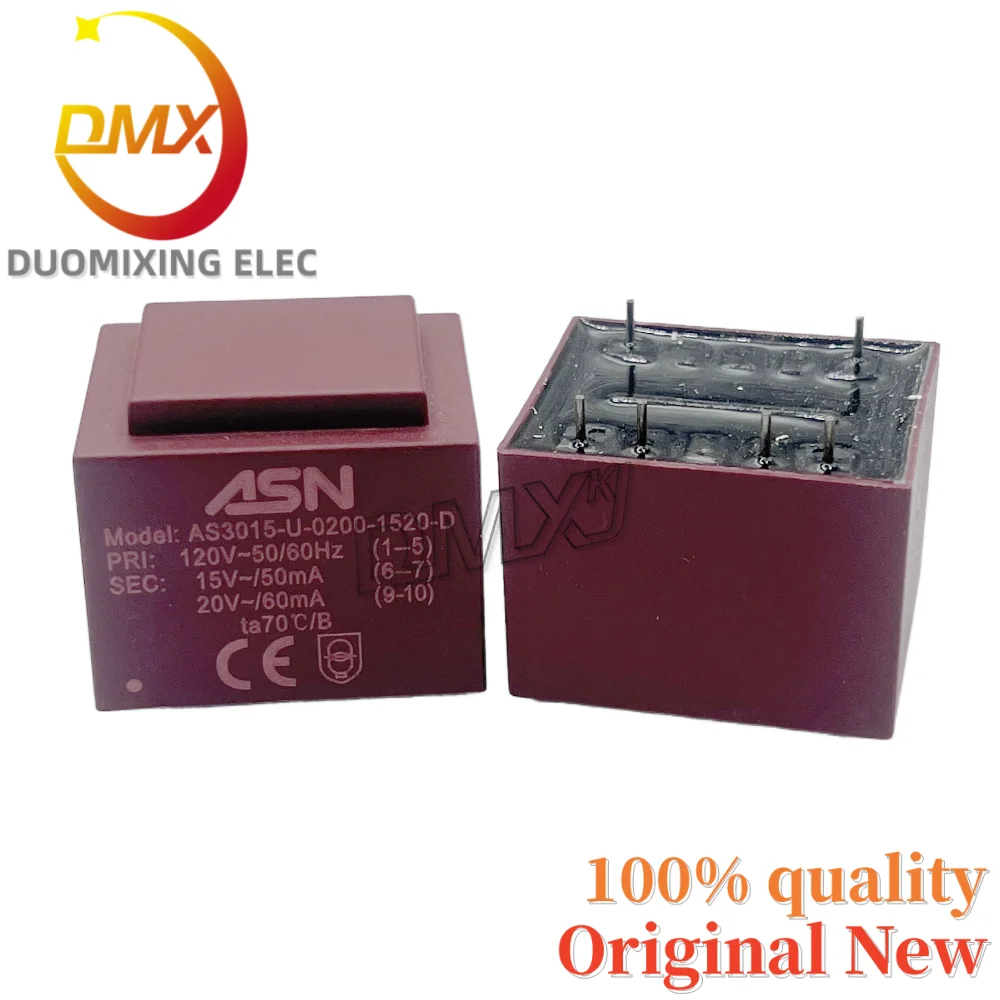 2 قطعة/الوحدة 100% العلامة التجارية الجديدة AS3015-U-0200-1520-D محول PRI: 120 فولت ~ 50/60 هرتز ثانية: 15 فولت ~/50mA 20 فولت ~/60mA ta70 ° ج/ب #4