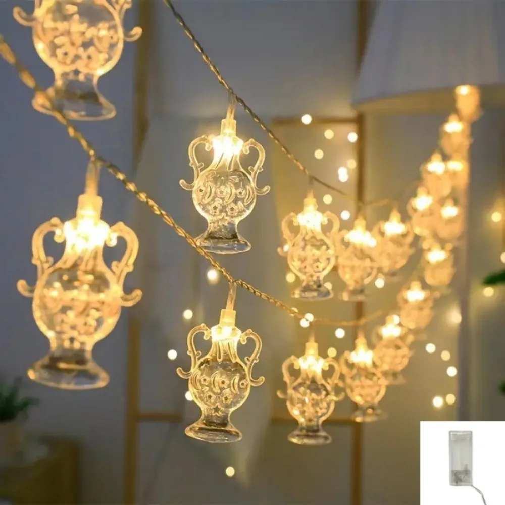 

1 шт. 1,5M10LED/3M20LED Рамадан звезда луна бутылка сокровища световая строка, питание от батареек типа АА (экск.), используется для украшения комнаты